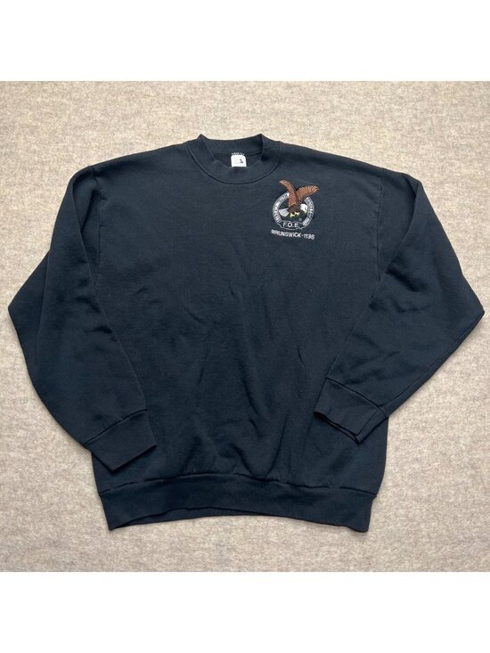 Hanes Other - Vintage 90s Brunswick MD Fraternal Order Of Eagles Black Sweatshirt XXL